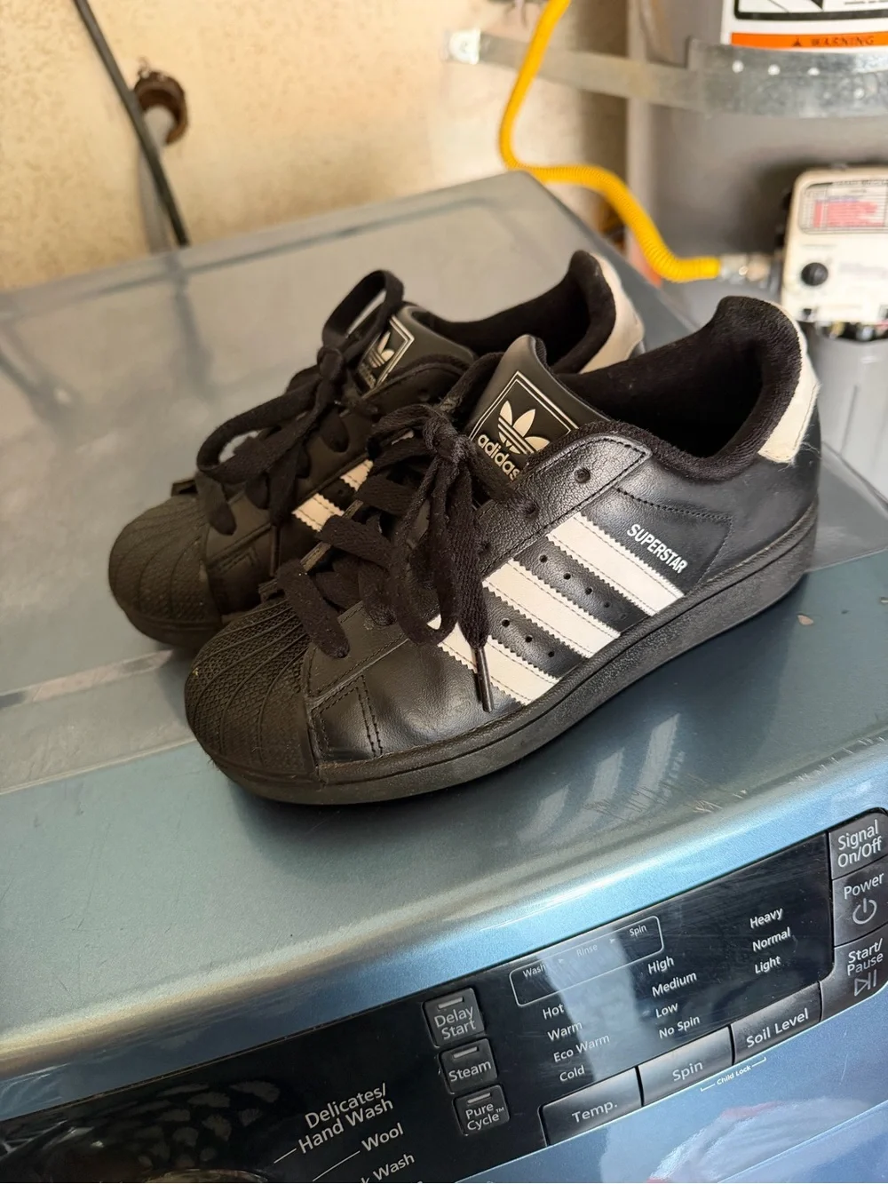 adidas Kids Black and White Superstar Sneakers